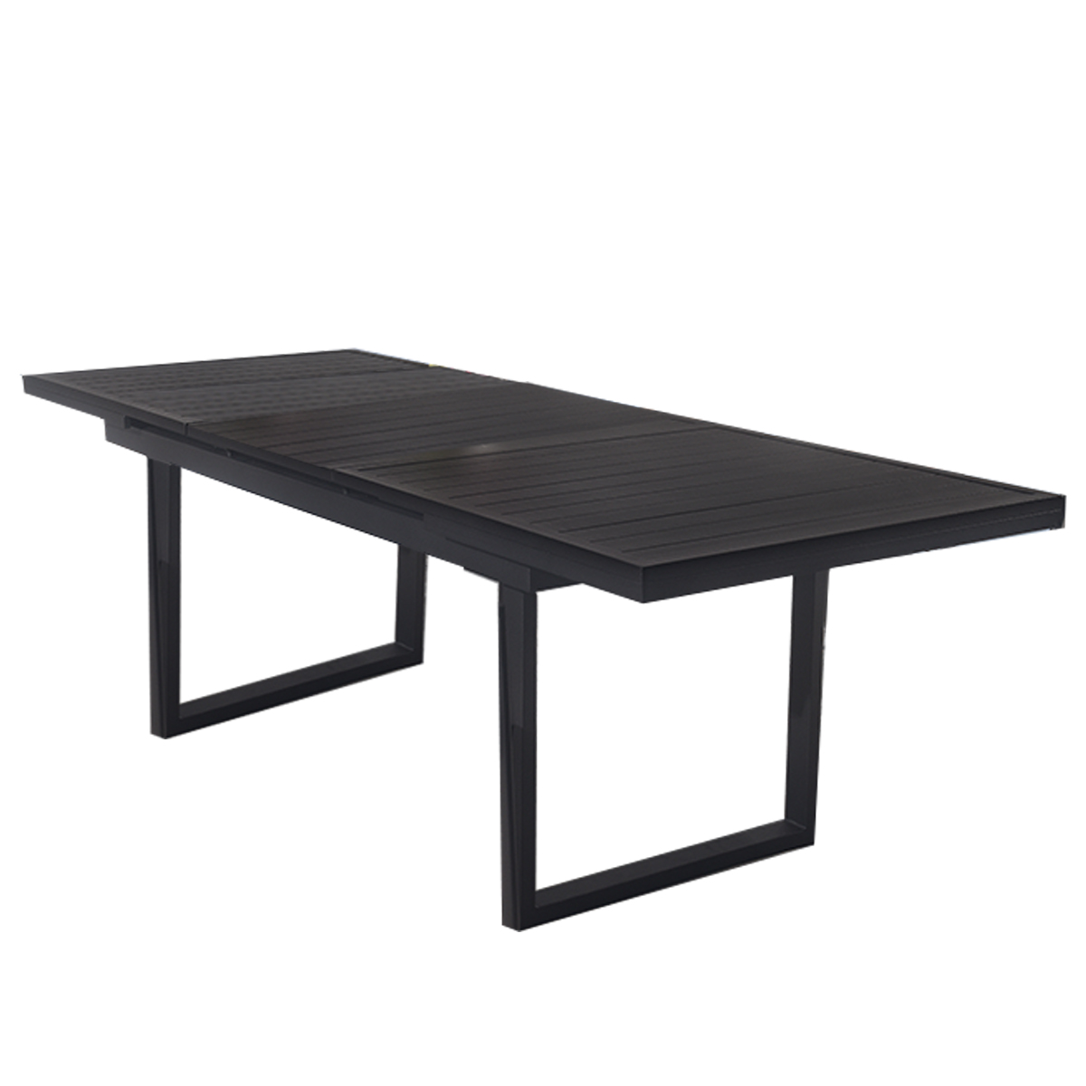 L.H GARDEN ALUMINUM TABLE EXTENDED BLACK 180-240X90X75CM