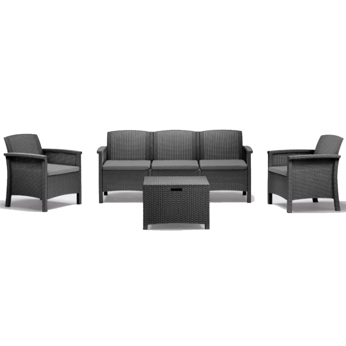 PLASTIC LOUNGE SET VENEZIA 3 GRAPHITE