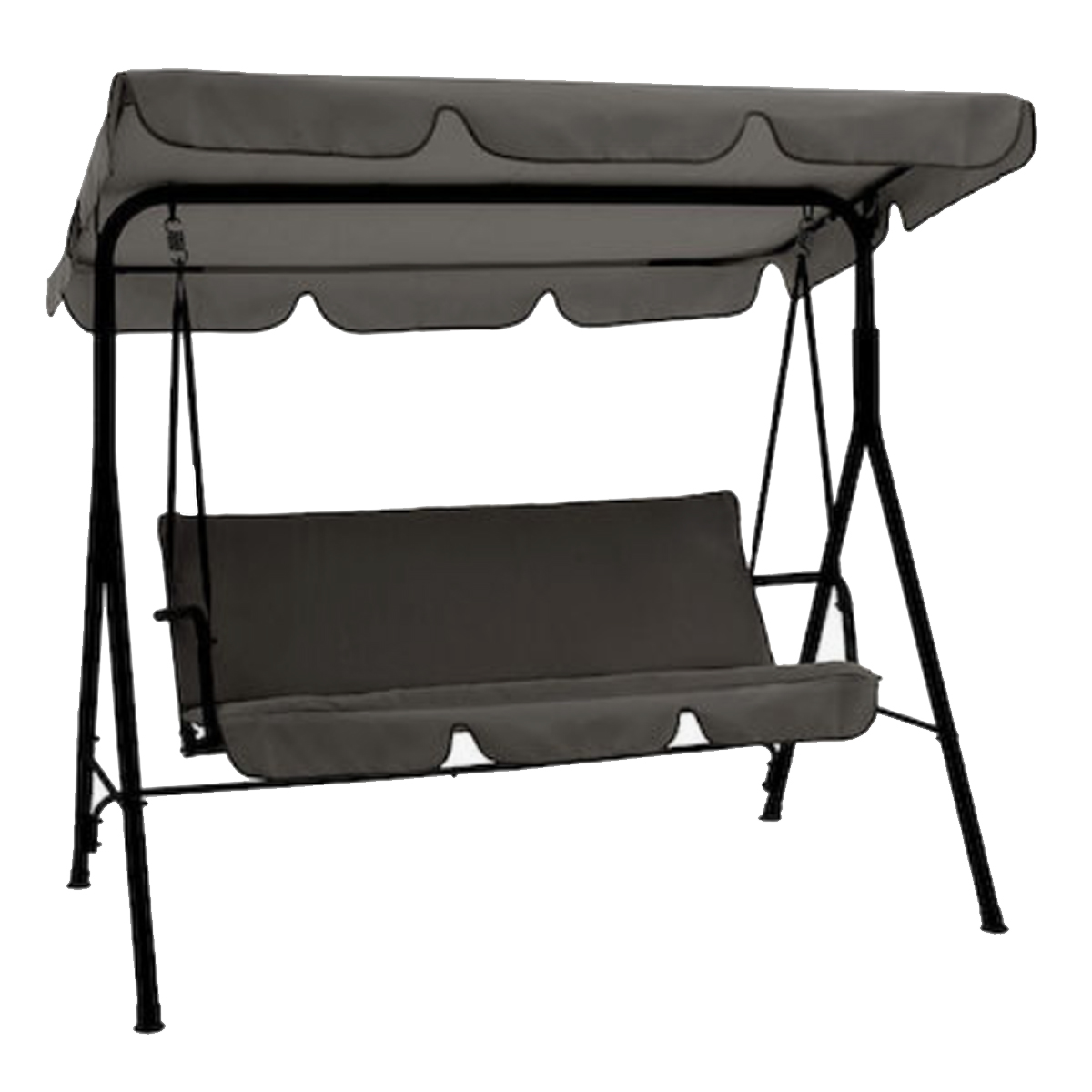 L.H GARDEN 3-SEAT ROCKING BENCH WITH CHARCOAL CANOPY