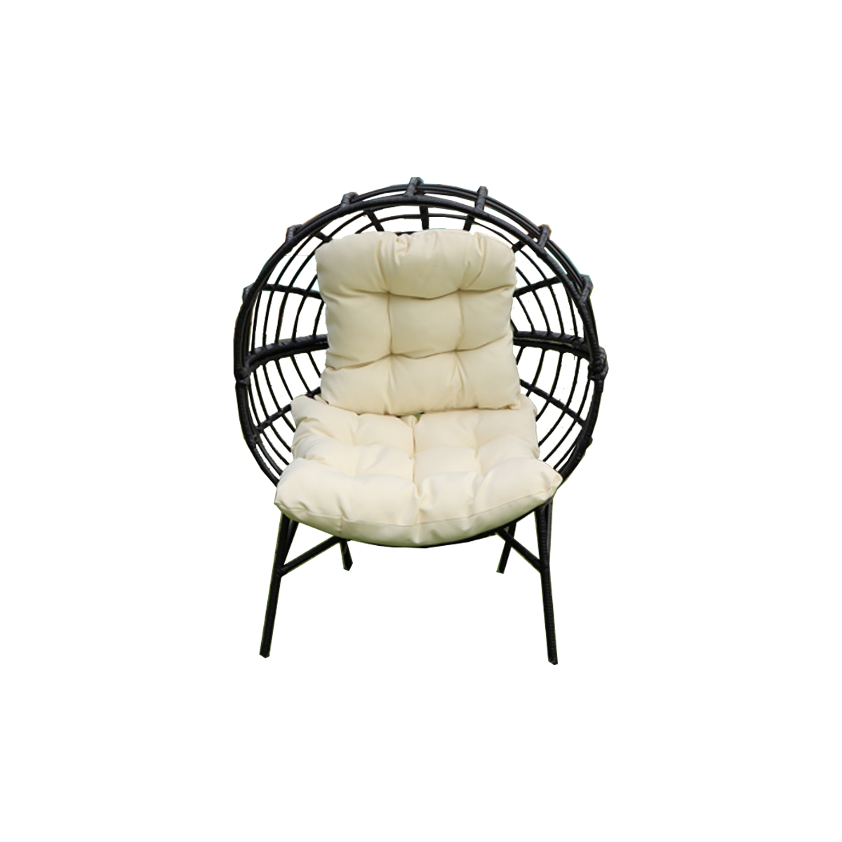 NEST CHAIR WITH BROWN FRAME WITH WHITE PILLOW DL12A / BR