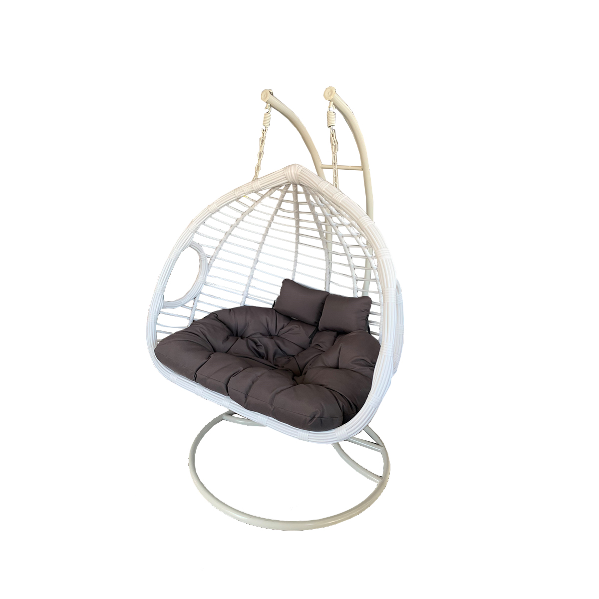 ΔΙΠΛΗ ΚΑΡΕΚΛΑ-ΚΟΥΝΙΑ RATTAN ΑΣΠΡΗ