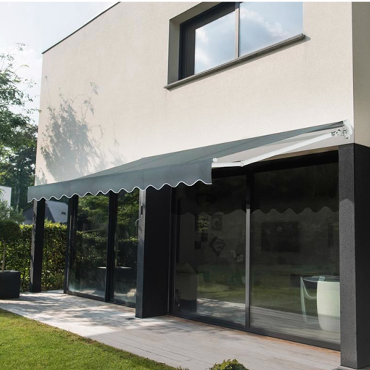 1ER ΤΕΝΤΑ ΤΟΙΧΟΥ ΜΕ ΧΕΙΡΟΚΙΝΗΤΟ ΜΗΧΑΝΙΣΜΟ 2,95 X 2.5 ΓΚΡΙΖΟ ΑΝΟΙΚΤΟ