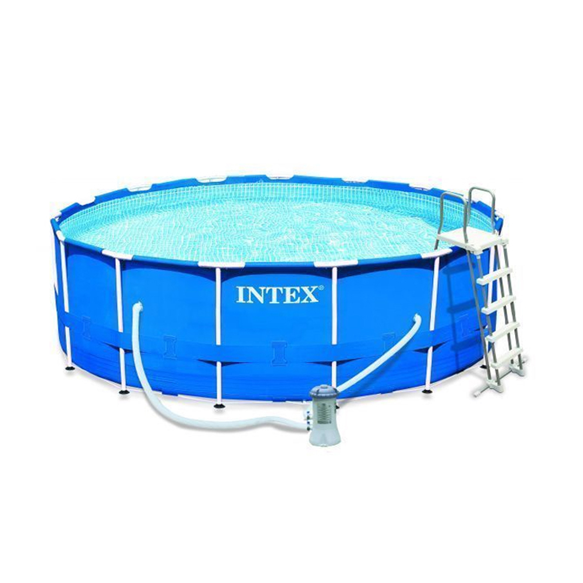 INTEX CIRCULAR SWIMMING POOL WITH METAL FRAME 4,57 X 1,22M