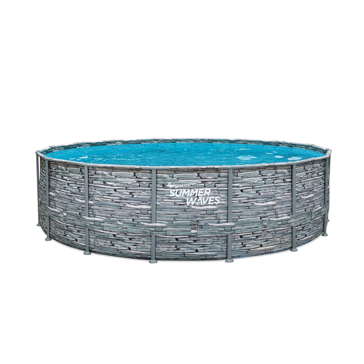 SUMMER WAVES READY POOL WITH FILTER RATTAN STYLE GRAY 16FT 4.57MX1.22CM