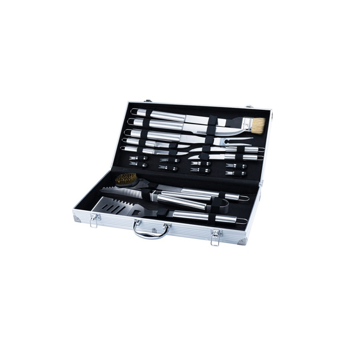BBQ 16 PCS TOOL SET IN STAINLESS CASE