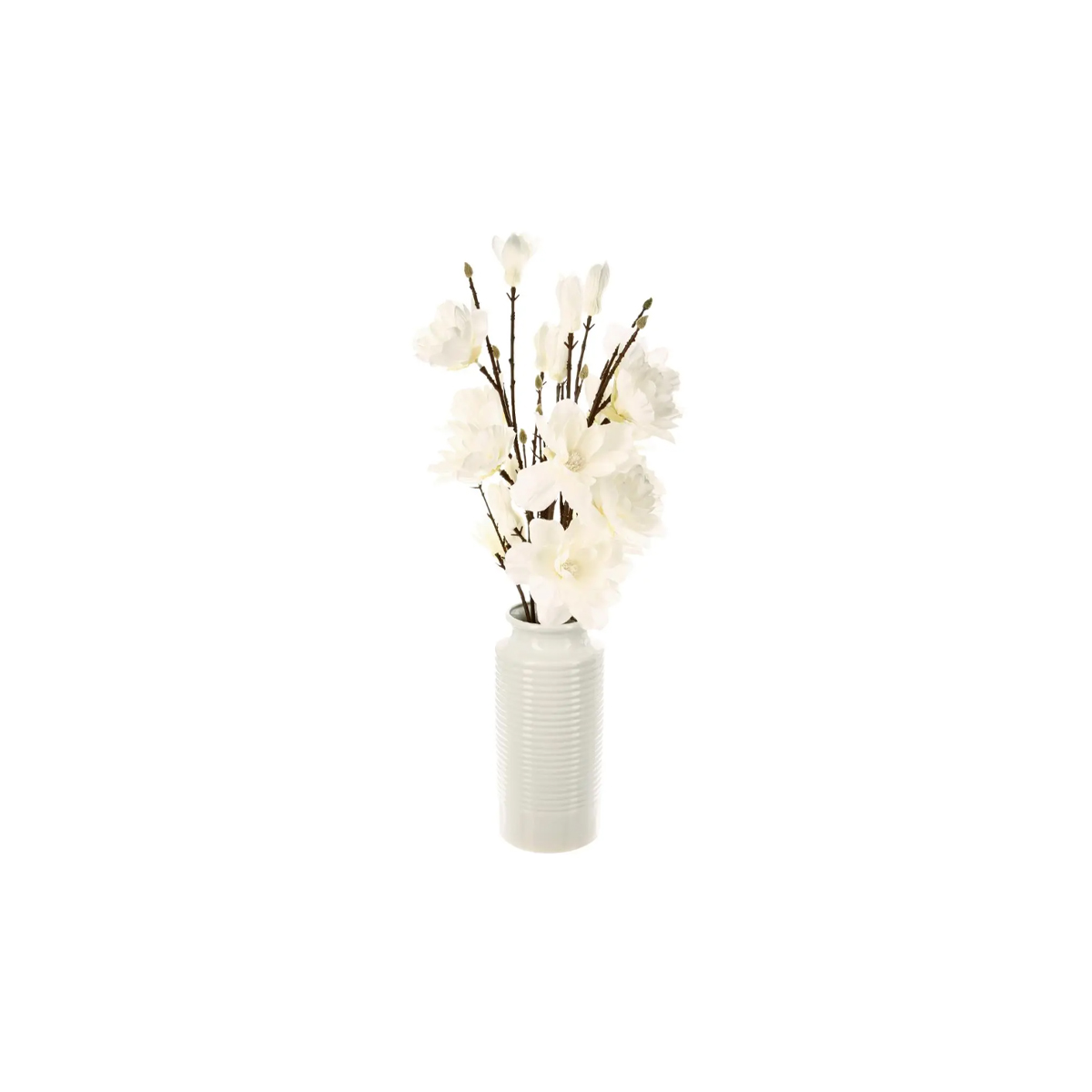 ARTIFICIAL MAGNOLIA IN CREAM VASE H75CM