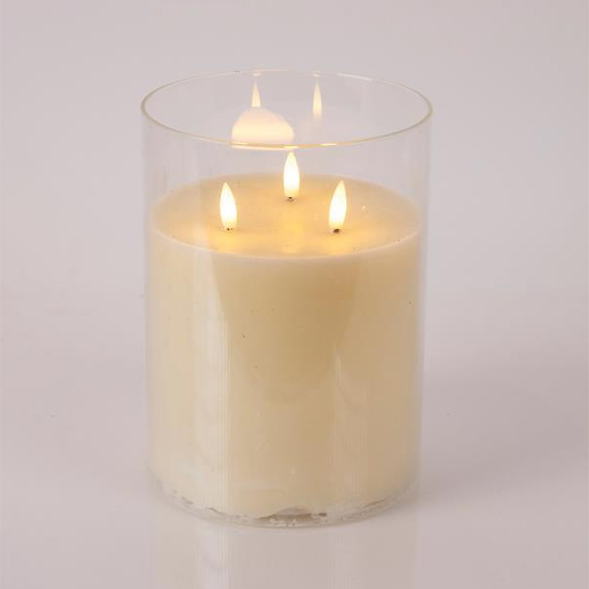 GLASS BATTERY LED CANDLE WITH TIMER