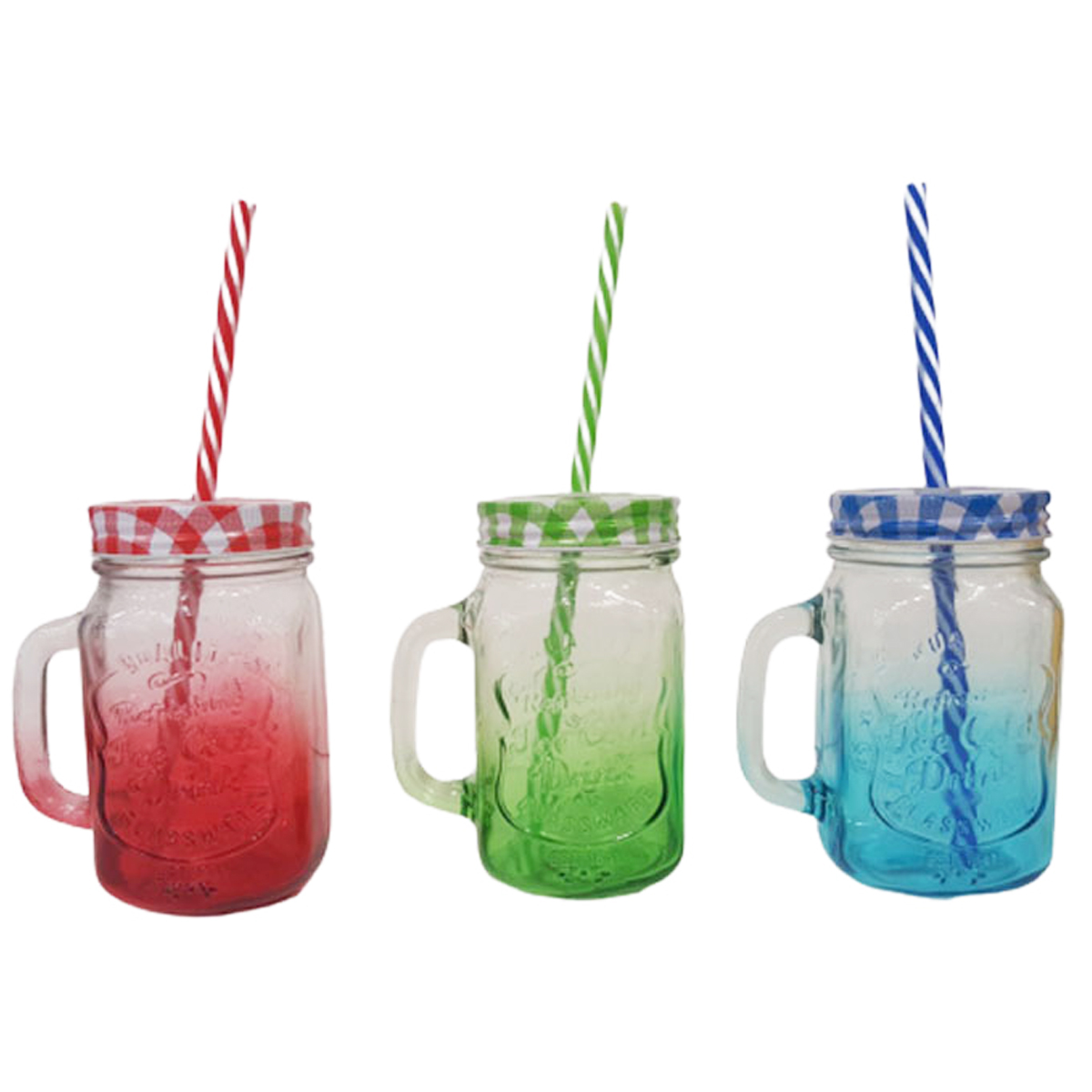 GLASS WITH LID AND STRAW