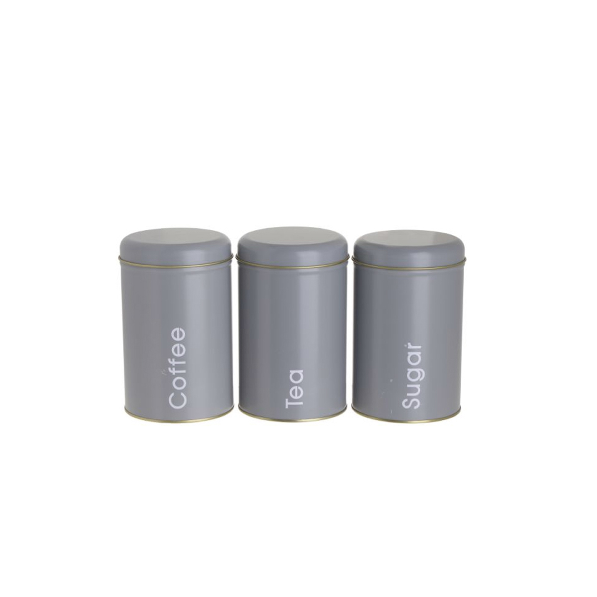 SET OF TEA/COFFEE/SUGAR CONTAINERS Φ10X16CM METALLIC