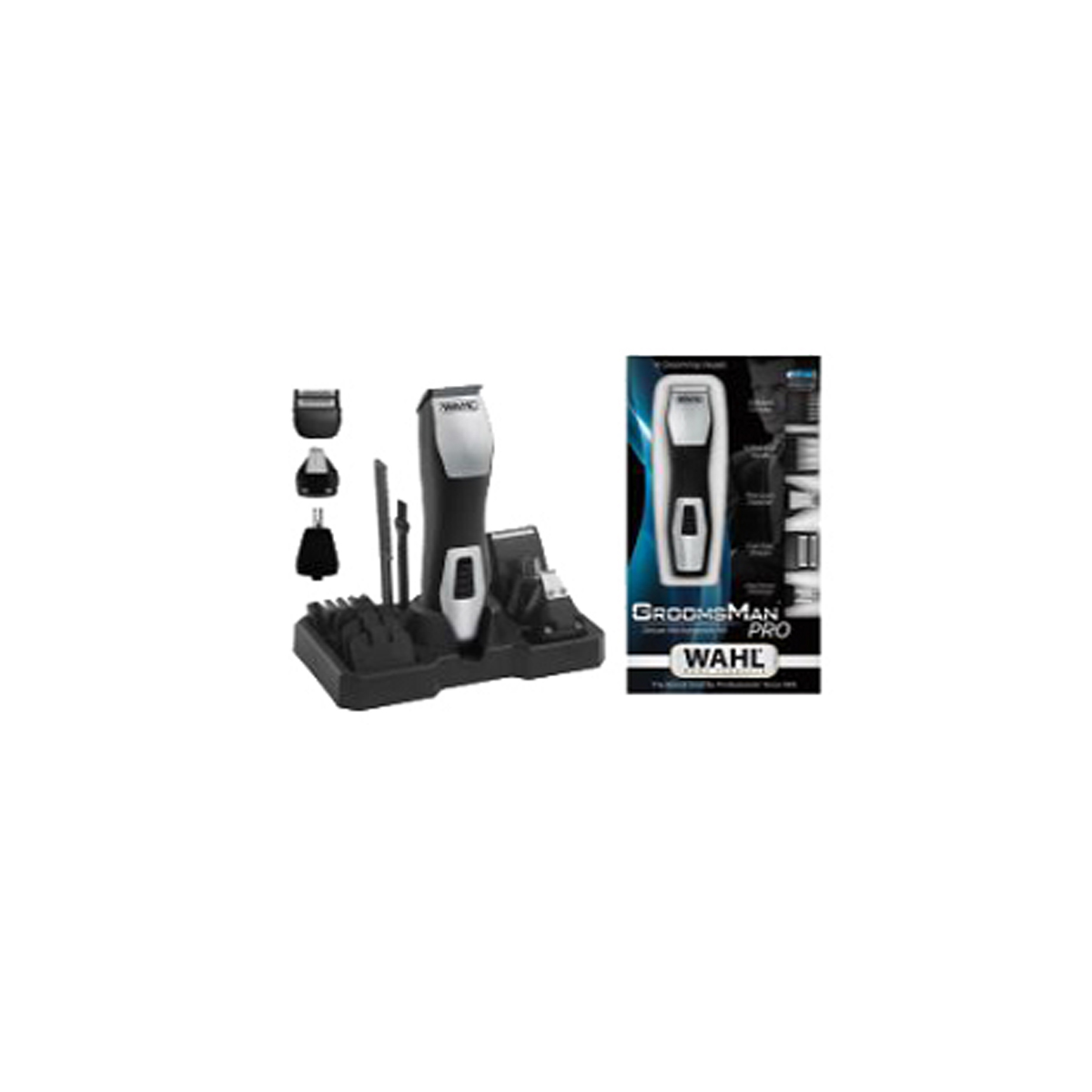 GROOMSMAN PRO RECHARGEABLE TRIMMER WITH 4 HEADS 9855-1216