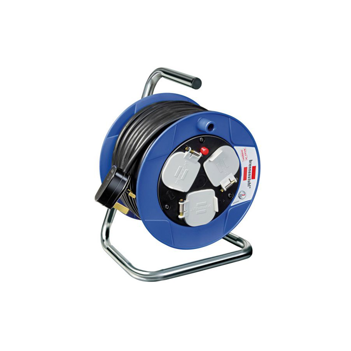 BRENNENSTUHL COMPACT 3-WAY SOCKET CABLE PVC REEL 50ΜΧ1.5ΜΜ