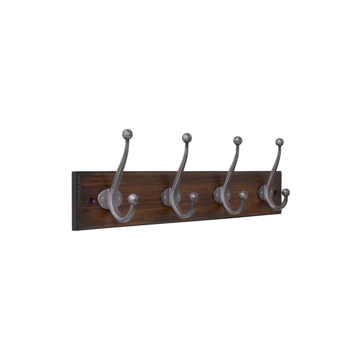 CACAO HANGER WITH 4 HOODS WOOD AND BROWN METAL