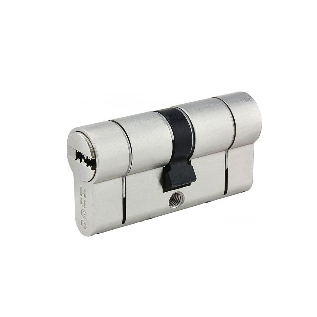 HUGO SECURITY DOOR CYLINDER WITH 5 KEYS 75MM (30-45) GR3,5S NICKEL