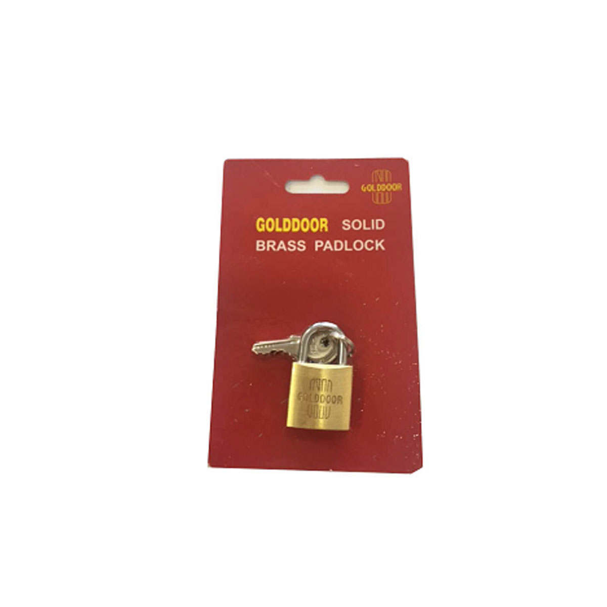 PADLOCK ON CARD GOLDDOOR BRASS