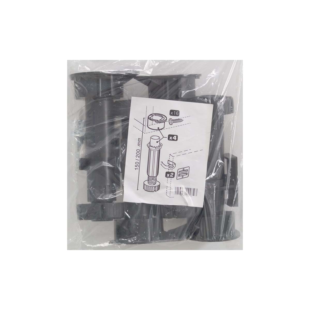 ΠΟΔΙ ΕΠΙΠΛΩΝ ΚΥΛΙΝΔΡΙΚΟ 150-200ΧΦ25MM ΠΛΑΣΤΙΚΟ ΜΑΥΡΟ 4 ΤΕΜ.