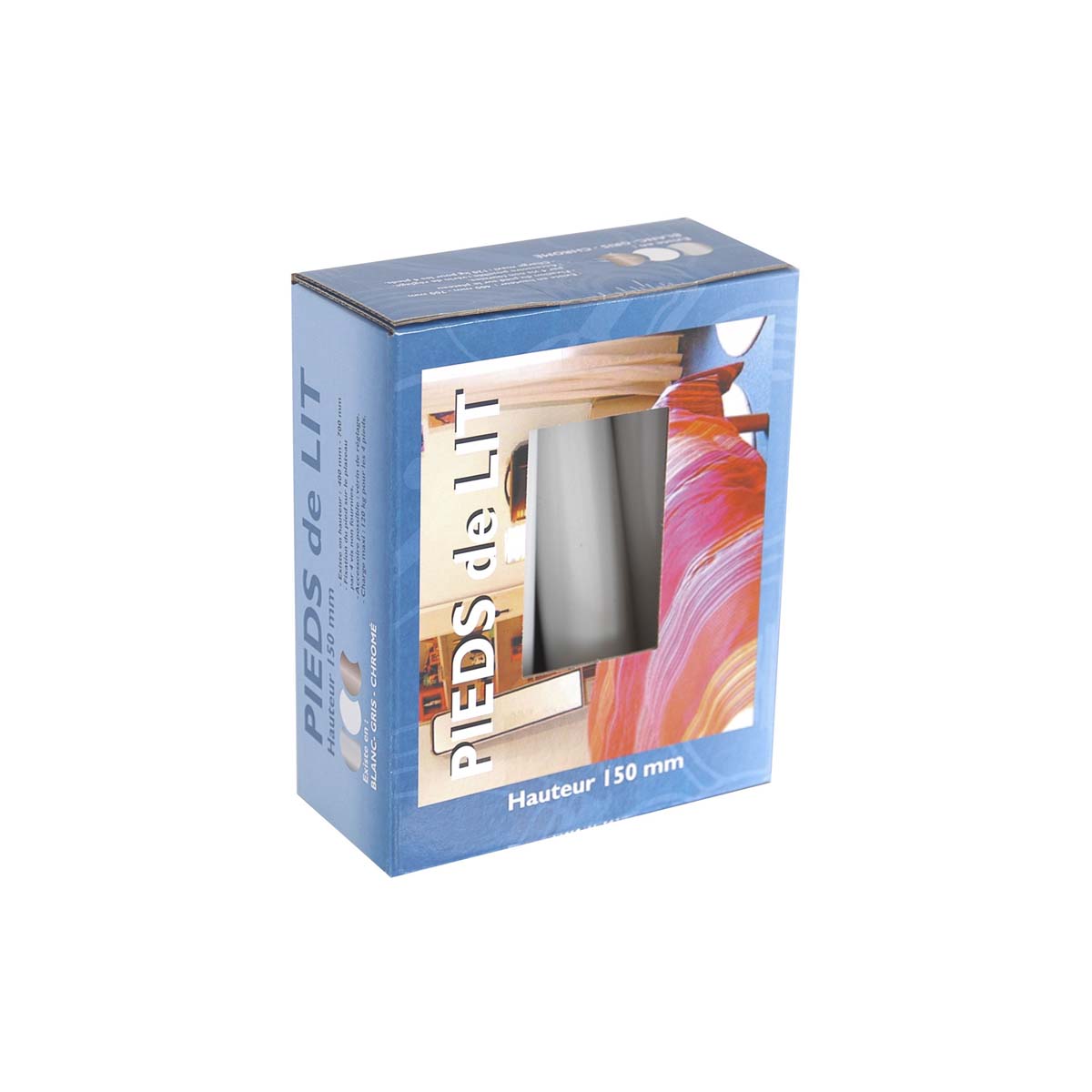 BED FOOT CYLINDRICAL 150ΧΦ30MM METAL WHITE 4 PCS