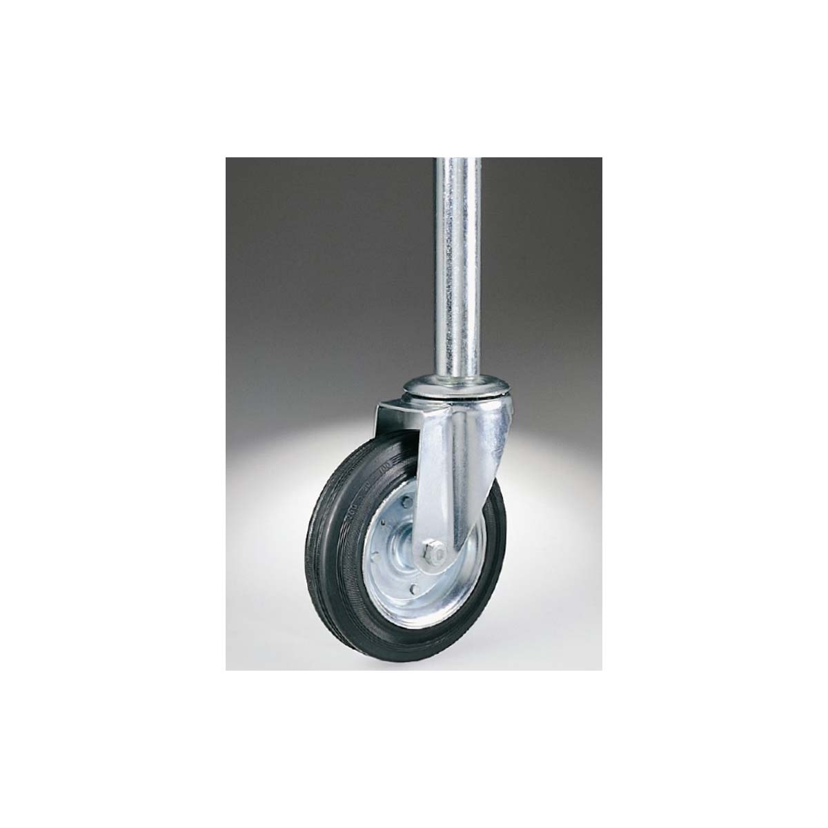 SCAFFOLDING WHEEL WITH ECBS PIPE 200MM BLACK