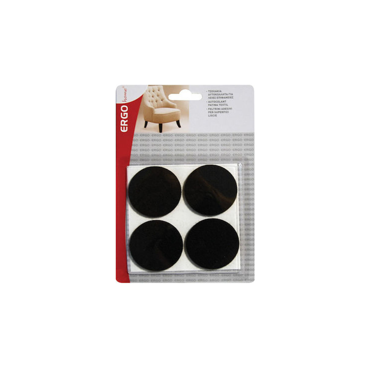 STICKERS FELT FOR SMOOTH SURFACES 4 PCS BROWN