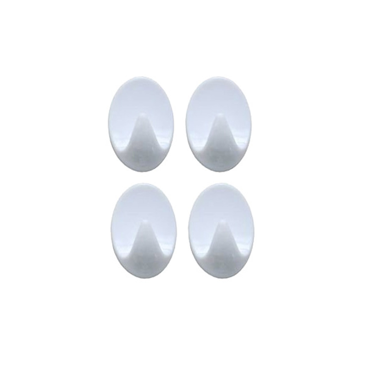 PACK OF 4 ADHESIVE HOOKS WHITE