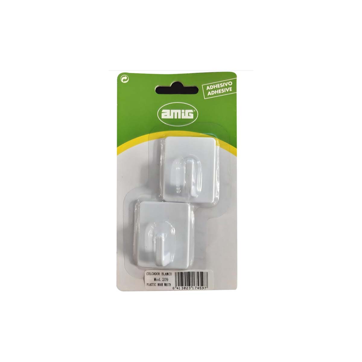 ADHESIVE WALL HANGERS 208 PLASTIC 48X37X21 MM