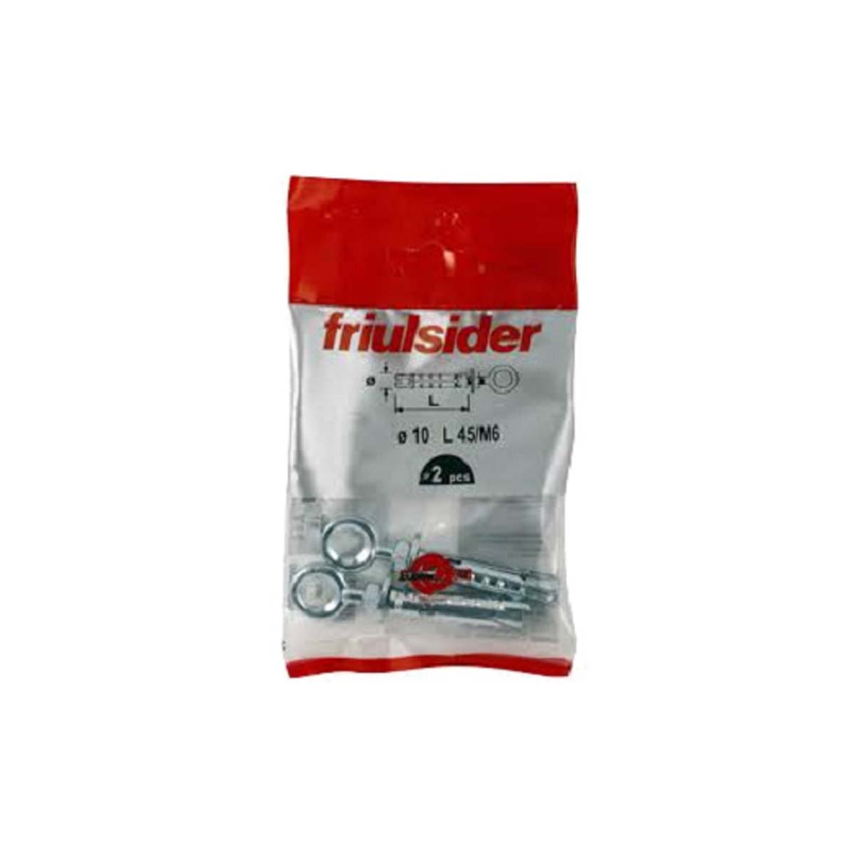 FRIULSIDER ROPOL METAL. B / T WITH LOOP 10X45MM EUROBLISTER 2 PCS