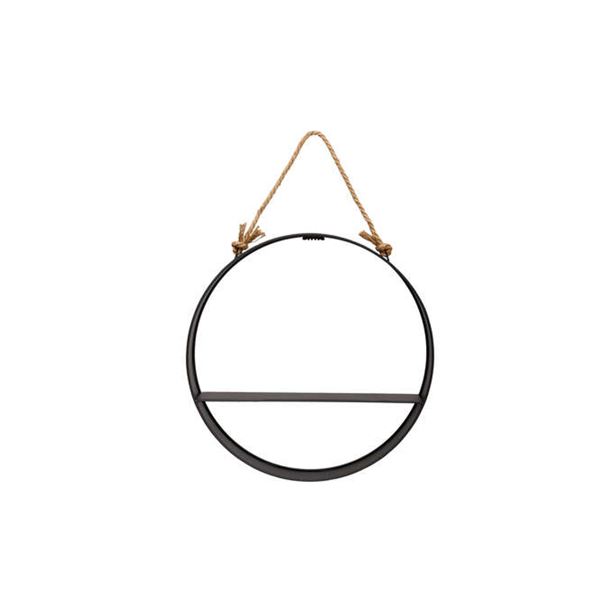 METAL WALL SHELF WITH ROUND WOODEN BOTTOM