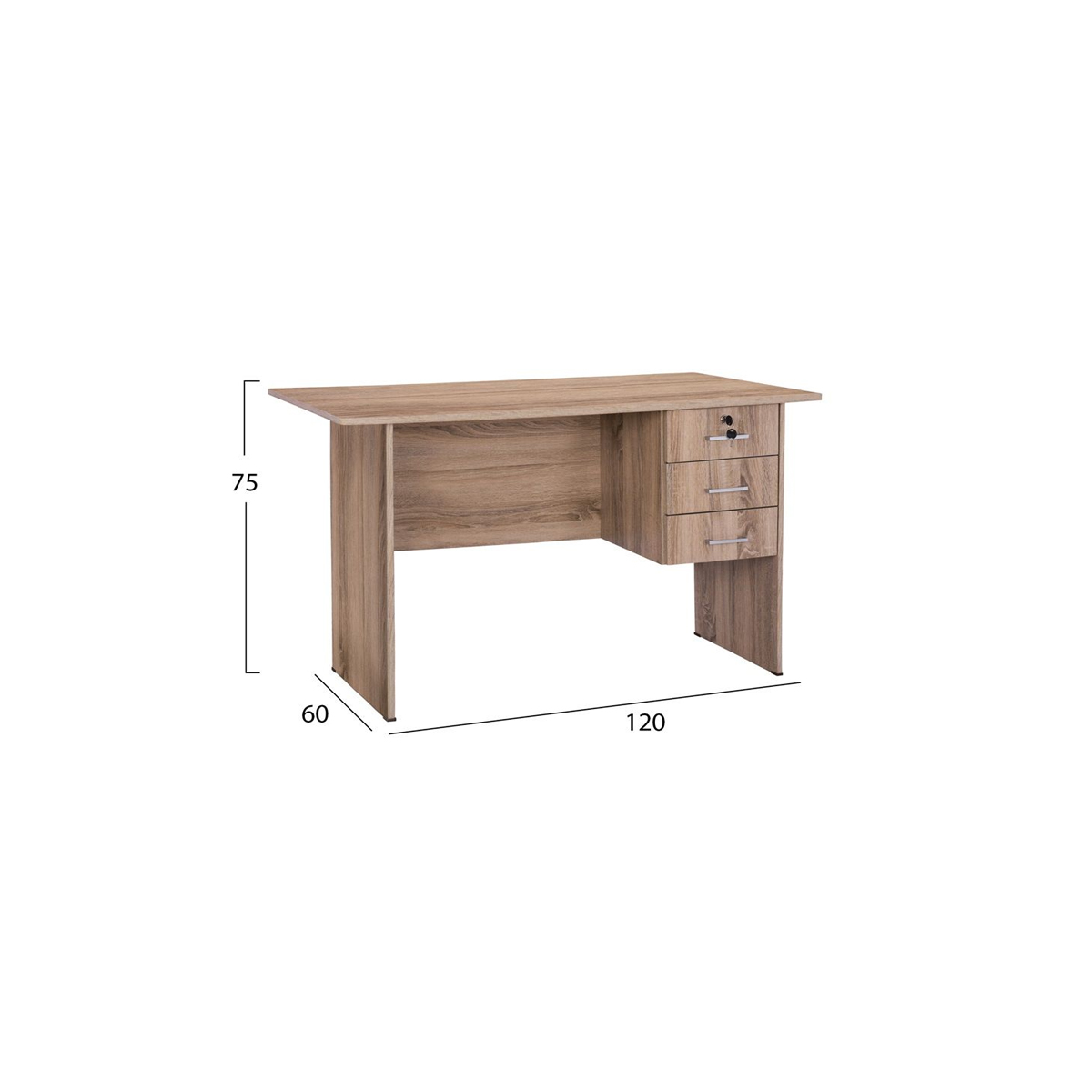 MELAMINE DESK WITH 3 DRAWERS 120Χ60Χ75CM