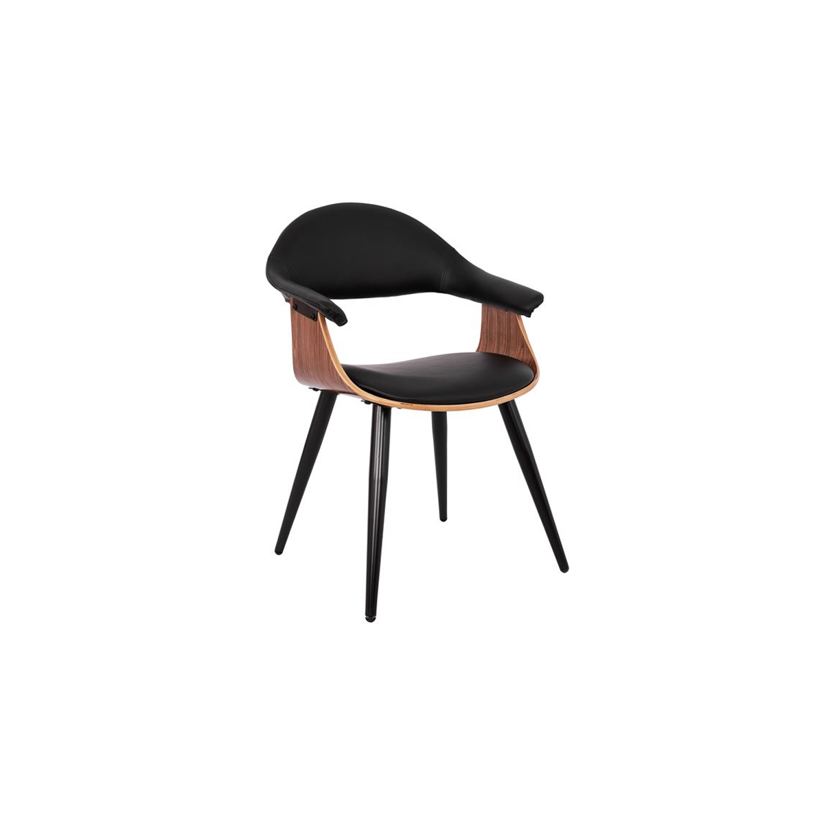 OFFICE CHAIR WALNUT-BLACK 55X50X82CM HM1111.01