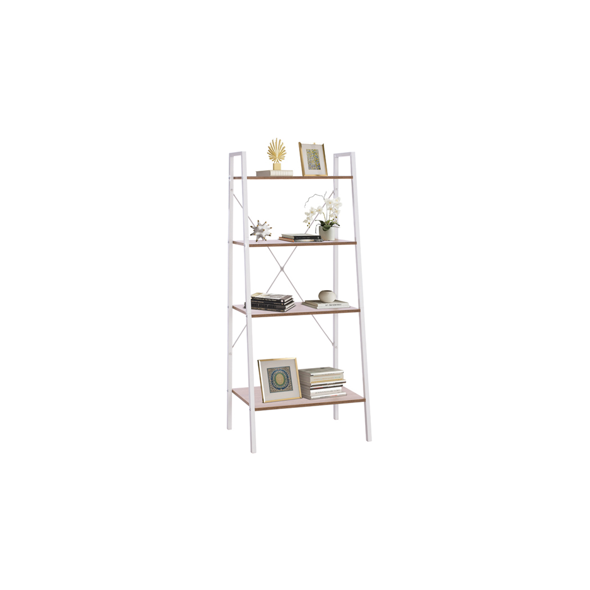 BELLAMY BOOKCASE METAL FRAME 60X35X145CM SONAMA