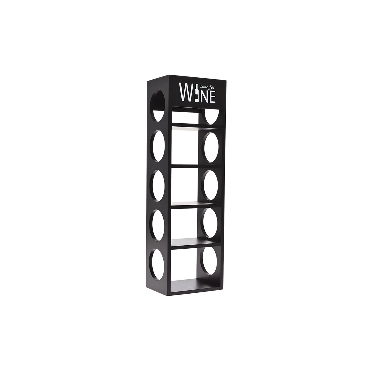 5 PLACE BOTTLE RACK 16X12X54CM BLACK
