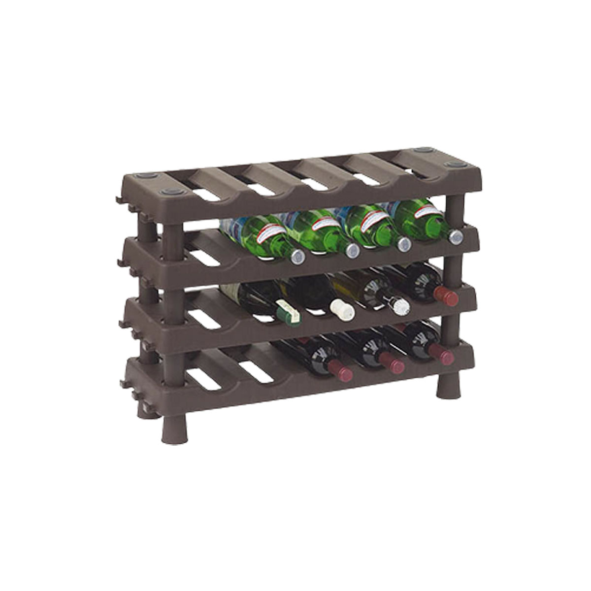 ARTPLAST WINE RACK WITH 4 SHELVES 715Χ220Χ495MM BROWN