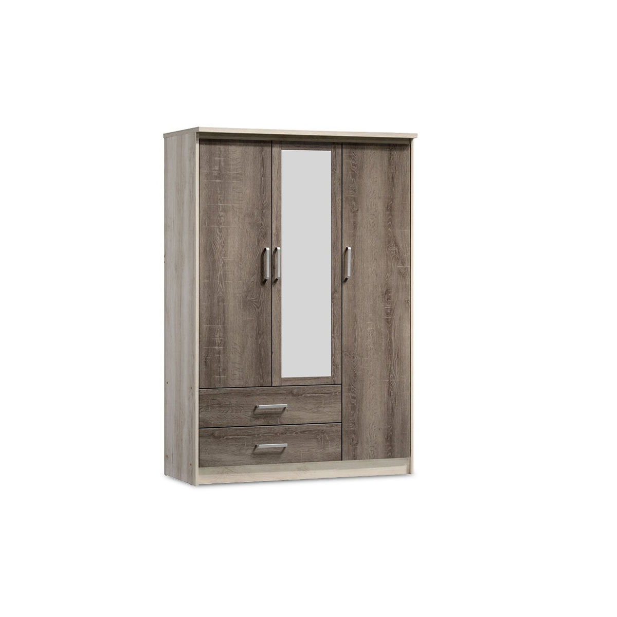 OLYMPUS WARDROBE 3-SHEET WITH MIRROR AND WITH 2 DRAWERS 120Χ57Χ183CM