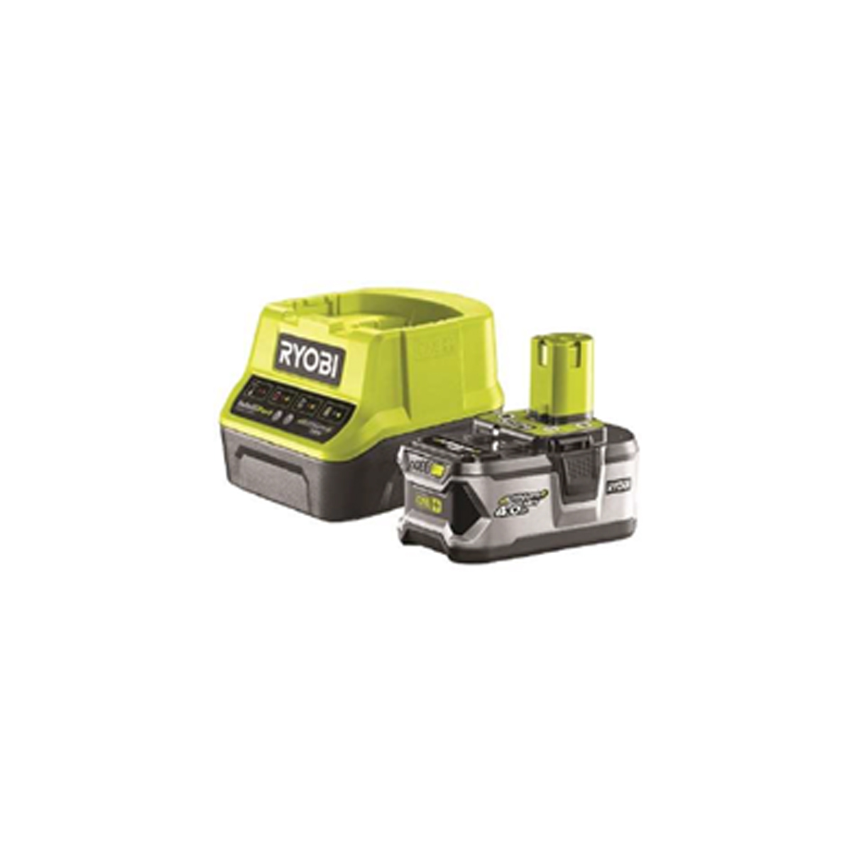RYOBI BATTERY LI-ION 18V ONE + 4AH CHARGER RC18120-140