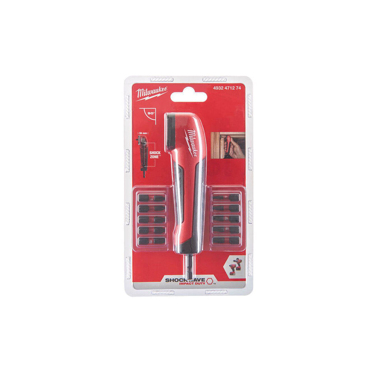 MILWAUKEE 11 PIECE SHOCKWAVE RIGHT ANGLE ATTACHMENT 4932471274.