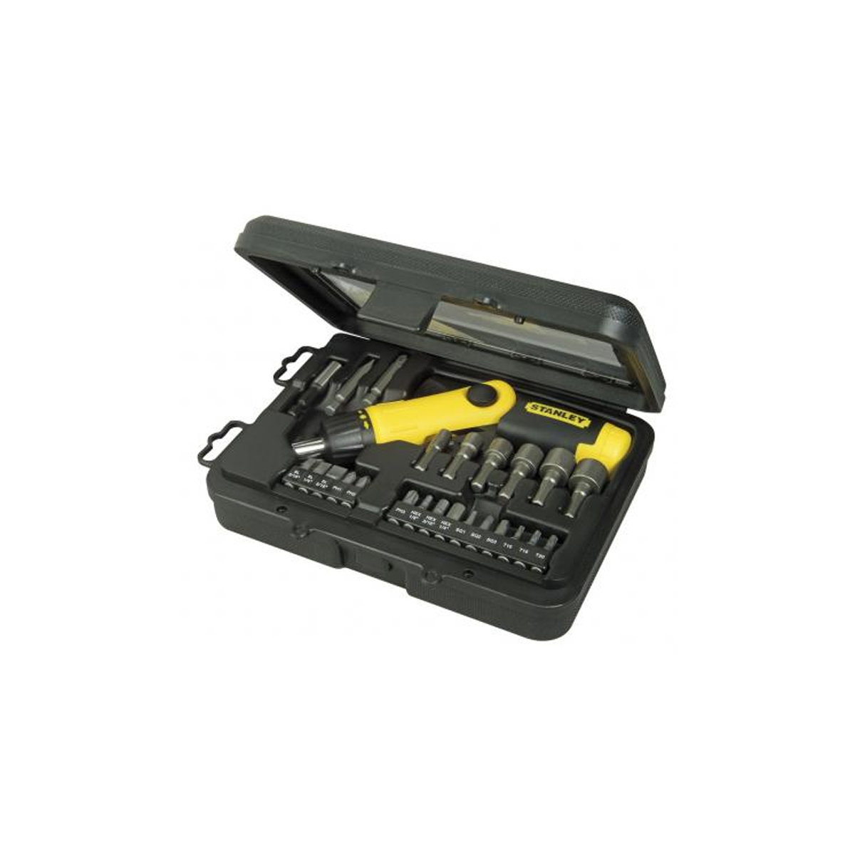 STANLEY PISTOL GRIP SCREWDRIVER 24 SET & PLASTIC CASE