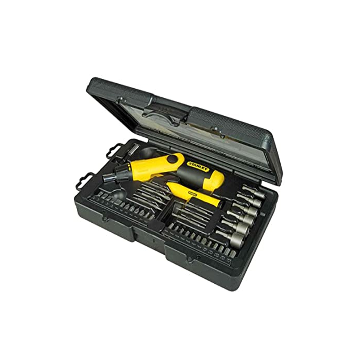 STANLEY PISTOL GRIP SCREWDRIVER 39 SET & PLASTIC CASE