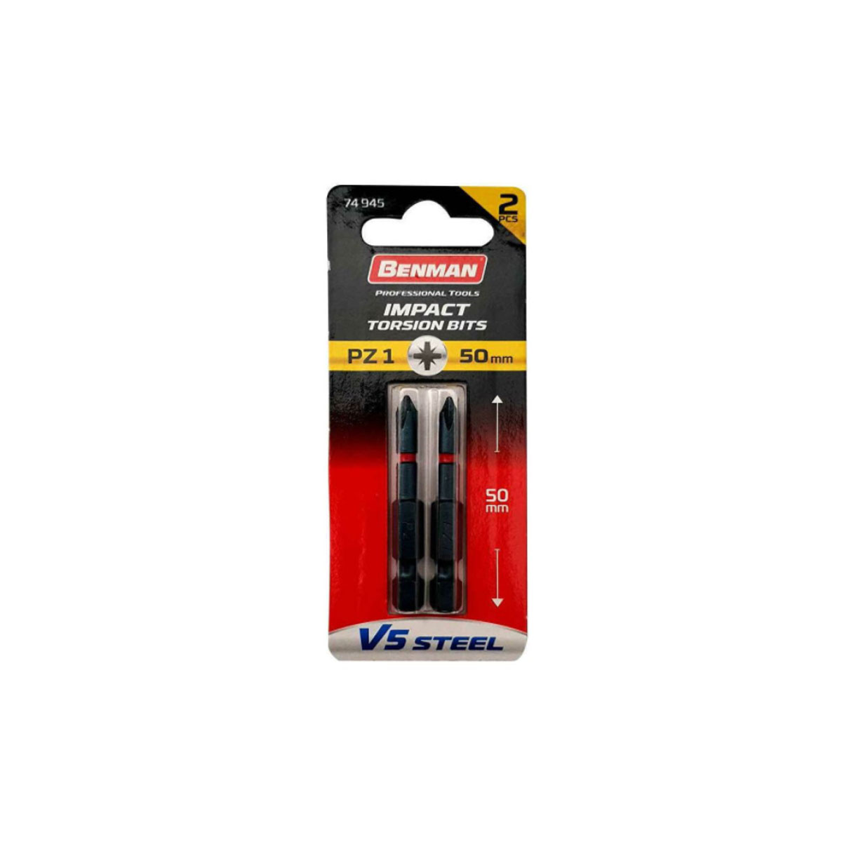 BENMAN CROSS BIT PZ 1 X 50MM (2PCS)