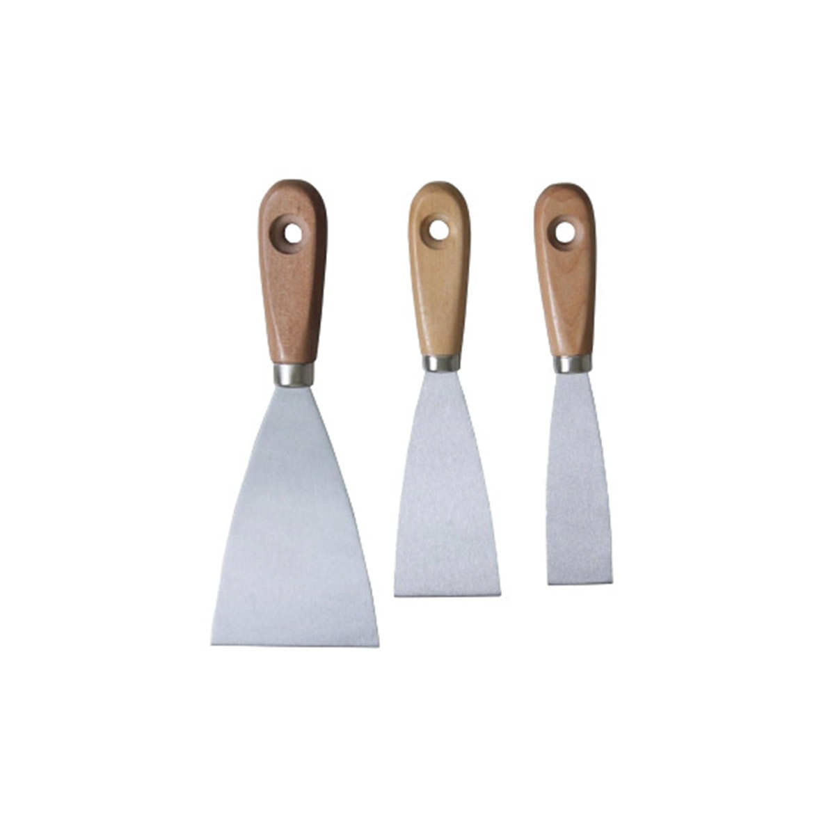 WOODEN HANDLE SPATULAS 3-5-7CM 3 PCS