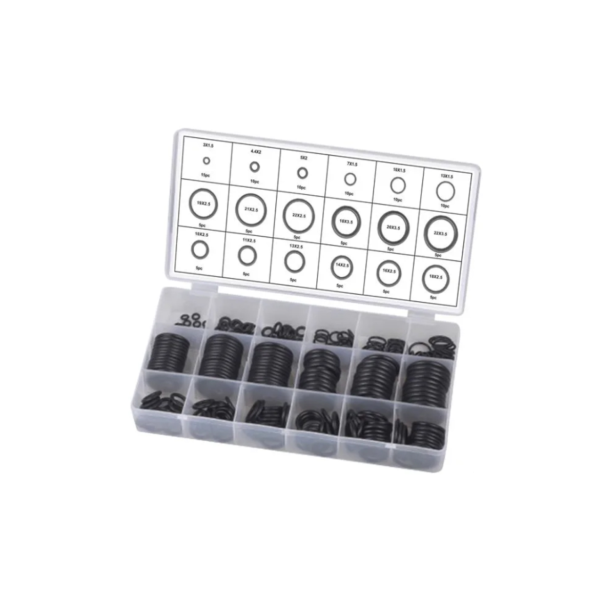 O-RING RING SET IN PLASTIC BOX 125 PCS