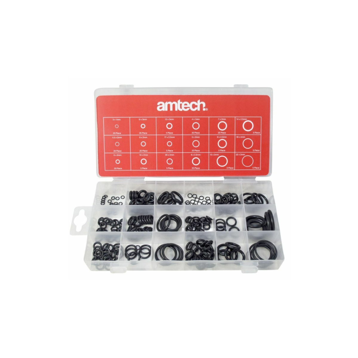 AMTECH O-RING RING SET IN PLASTIC BOX 225 PCS S6240