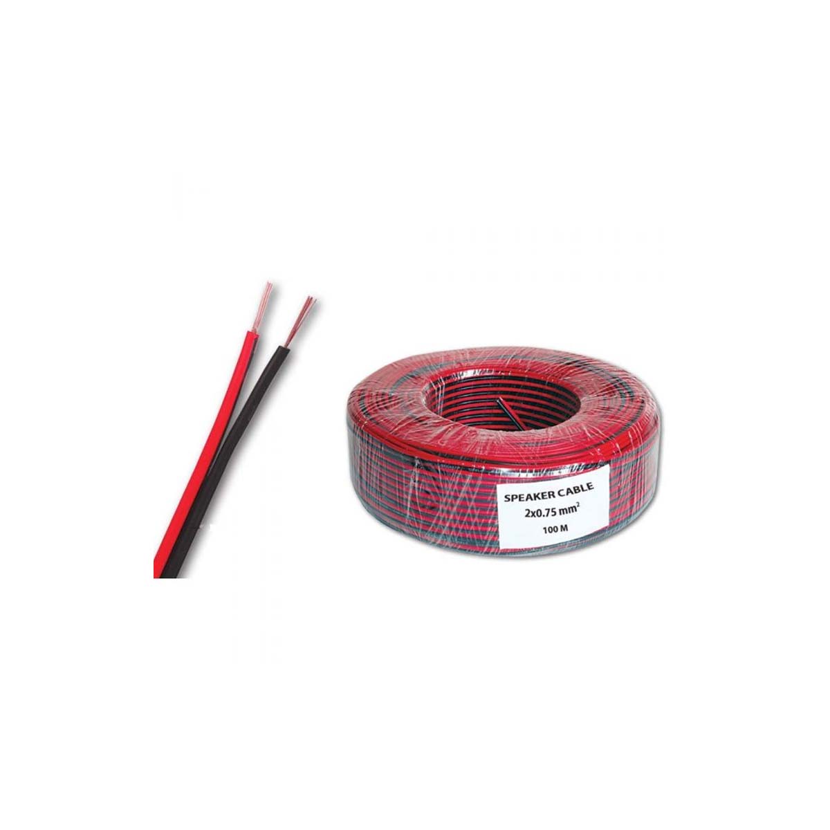 SPEAKER CABLE BLACK AND RED 2X0.75MM / M