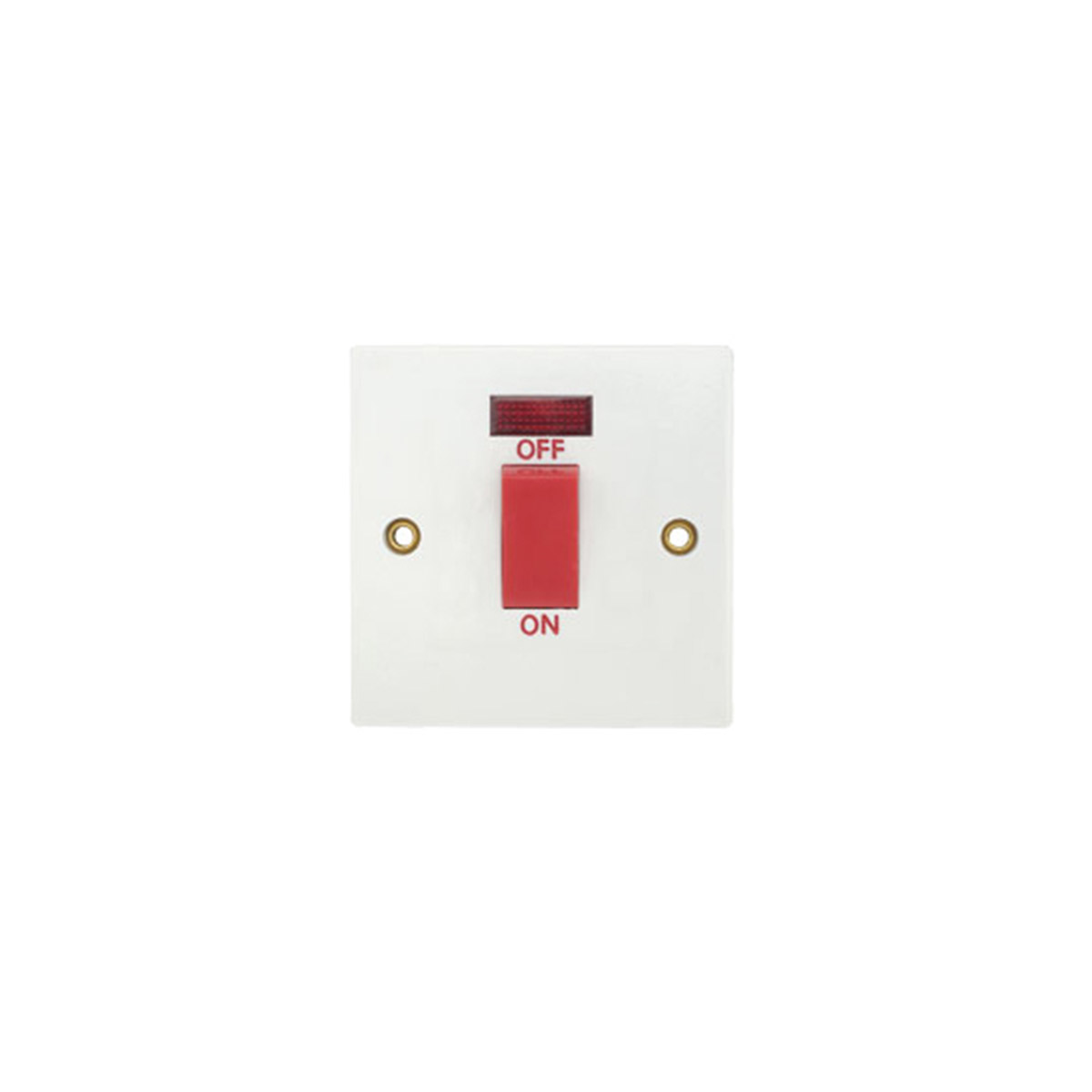 BIPORAL  WALL SWITCH 45A WITH LAMP WHITE