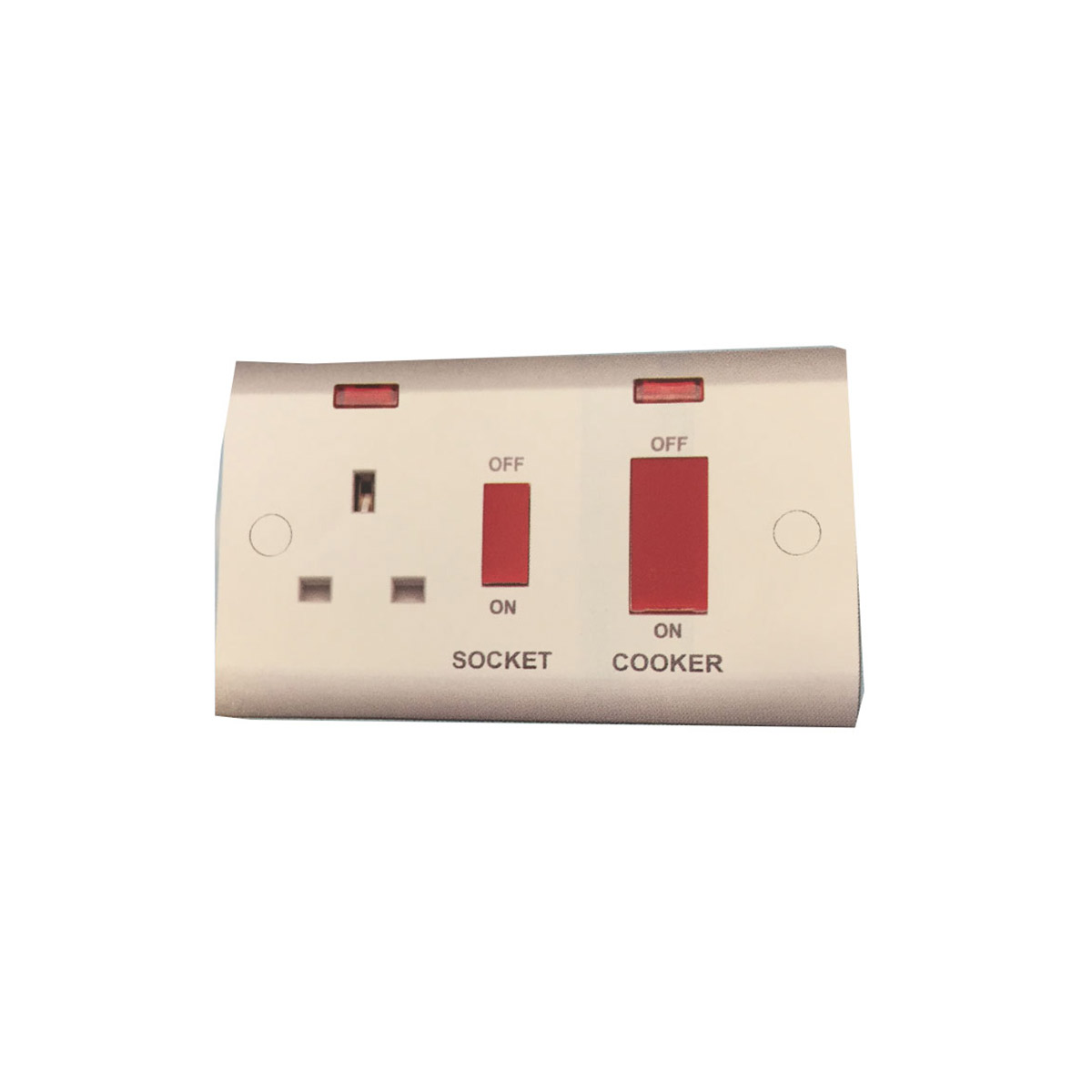 KITCHEN WALL SWITCH SV 45A AND SOCKET 13A WHITE
