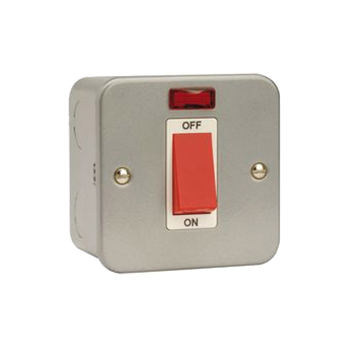 WALL SWITCH BIPOLAR 45A WITH LAMP AND METALLIC COATING