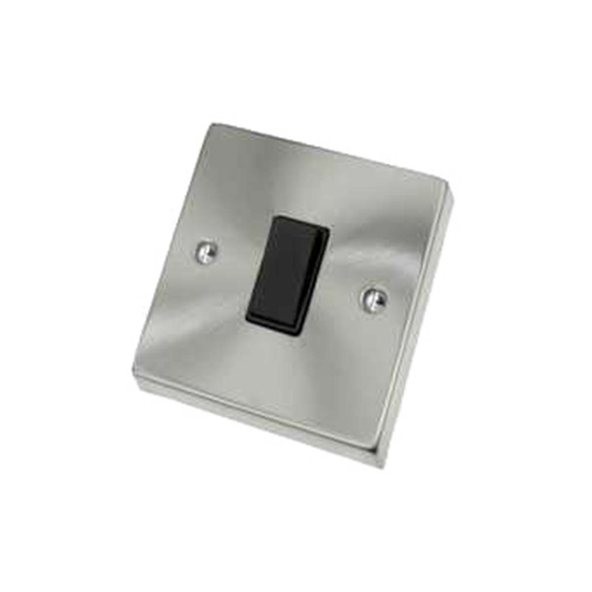 WALL SWITCH INTERMEDIATE SILVER WITH A BLACK GANG SWITCH