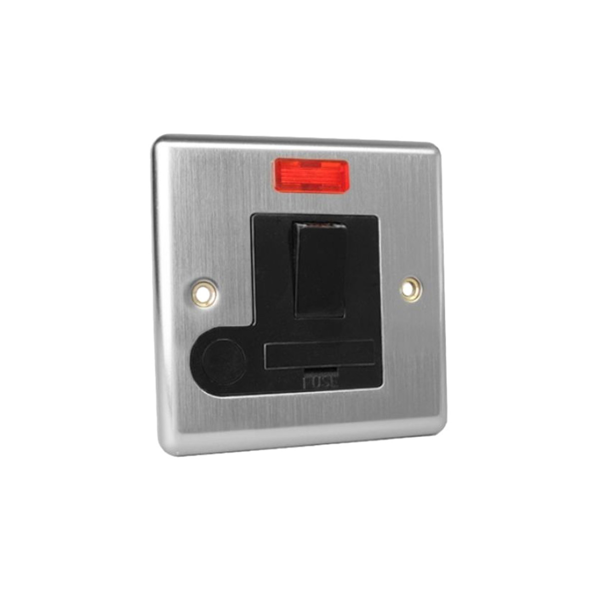 WALL SWITCH FCU'S 13A WITH LAMP SILVER WITH BLACK