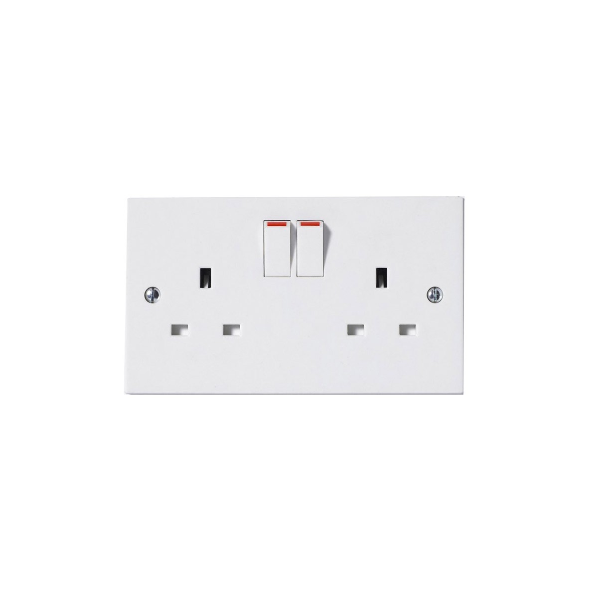 WALL SOCKET 13A WITH 2 GANGS WHITE