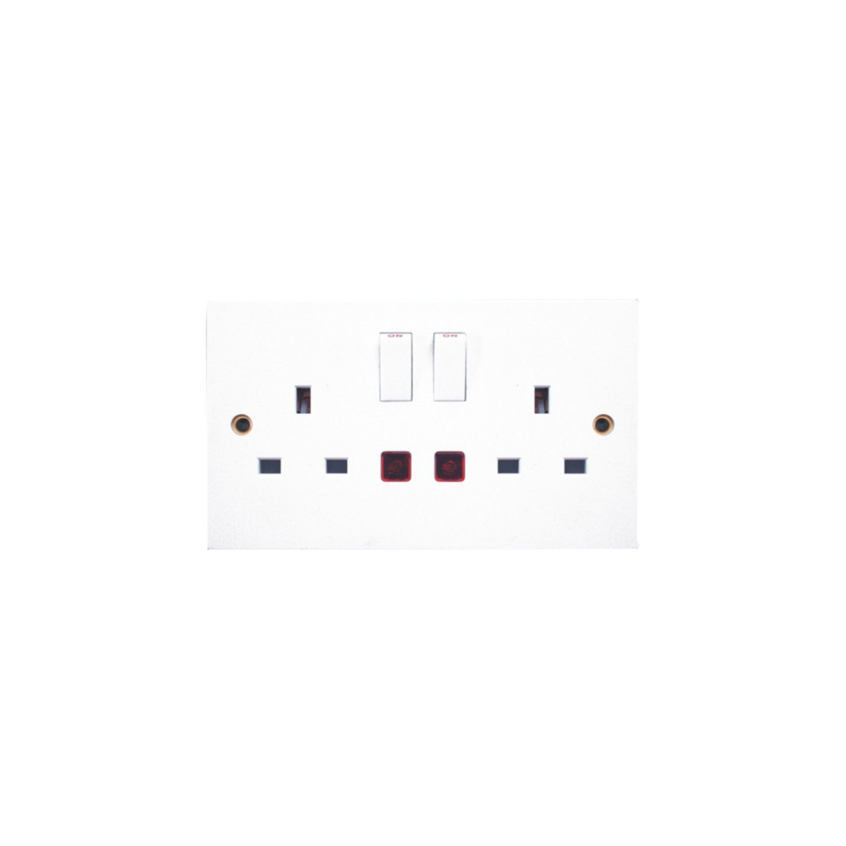 WALL SOCKET 13A WITH 2 GANGS WITH A LAMP WHITE