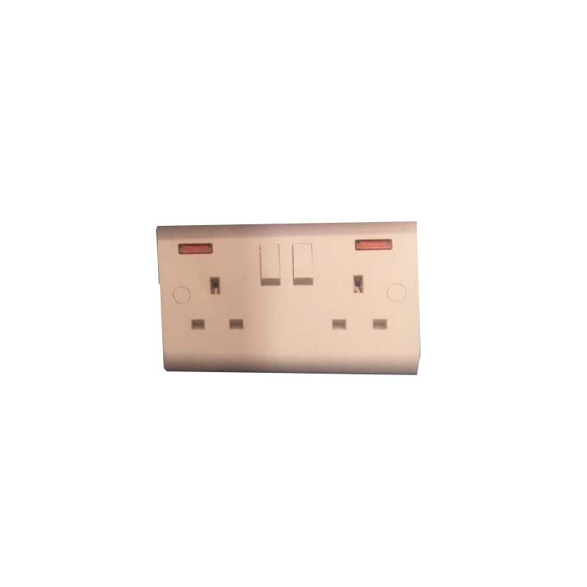 WALL SOCKET SG 13A WITH 2 GANGS  WITH A LAMP WHITE