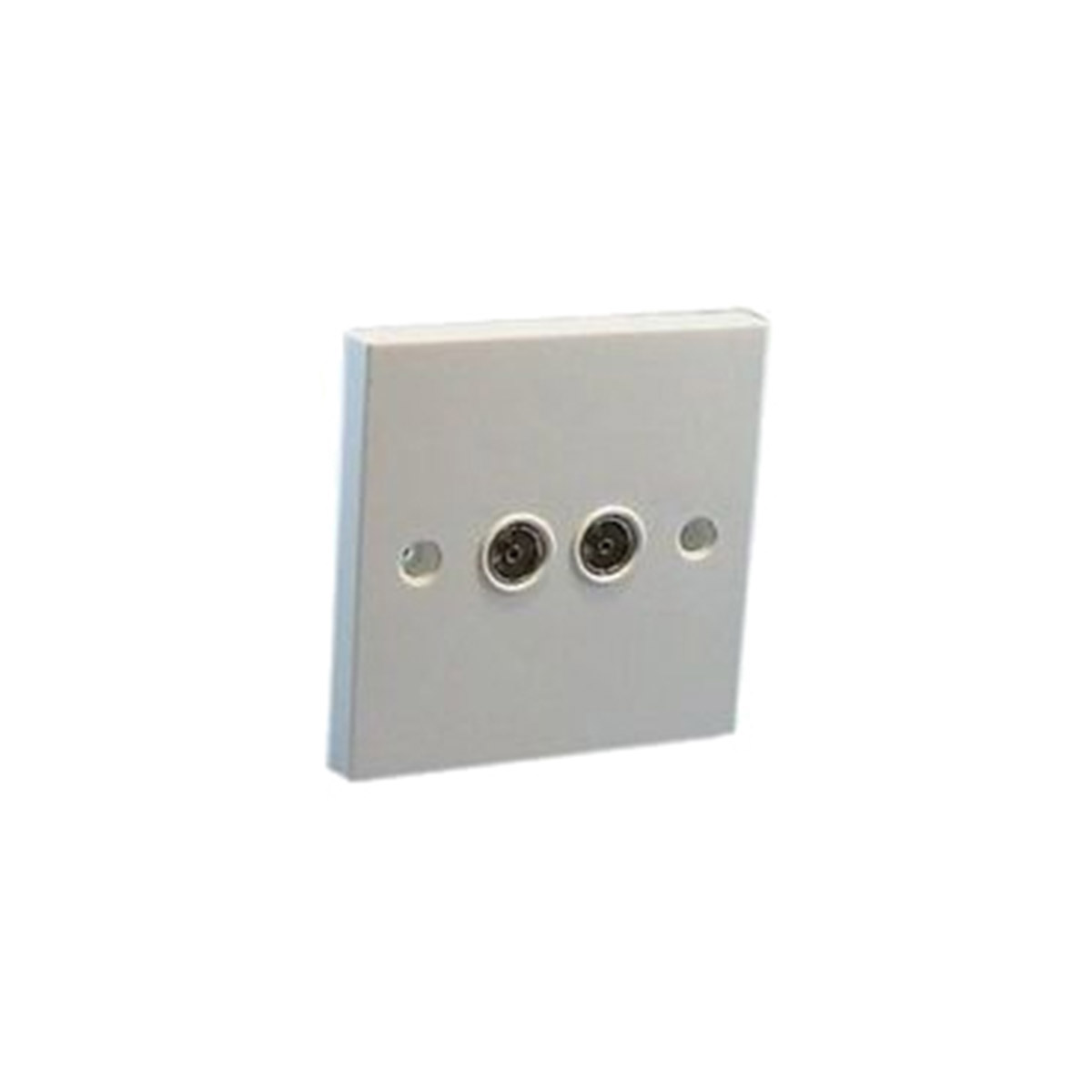 TV WALL SOCKET 2 RECEPTIONS WHITE